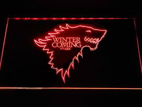 Game of Thrones Stark Winter is Coming Outline LED Neon Sign